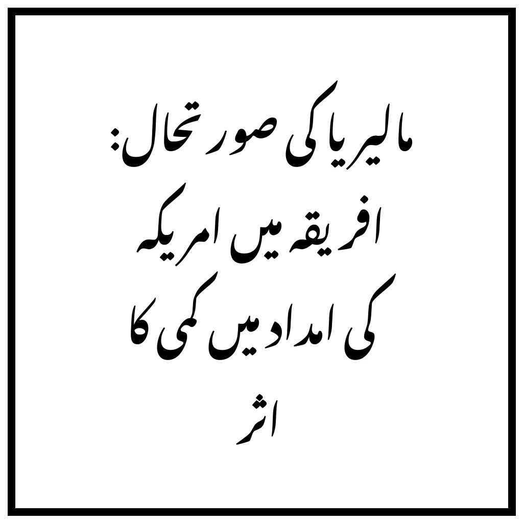 مالیریا کی صورتحال: افریقہ میں امریکہ کی امداد میں کمی کا اثر